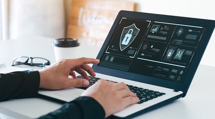 cyber security on laptop