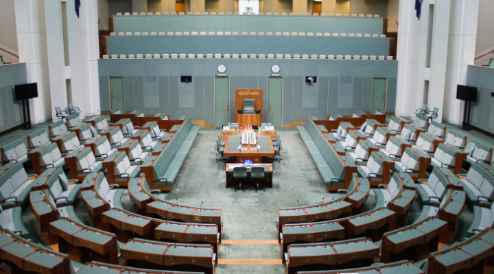 The floor of the house of representatives in Canberra, Australia.