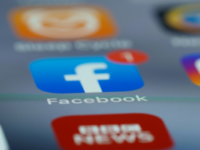 Closeup of the Facebook app on an iPhone screen.