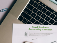 Small business eofy accounting checklist on computer