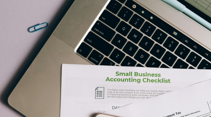 Small business eofy accounting checklist on computer