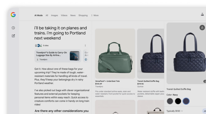 Google's new shopping interface