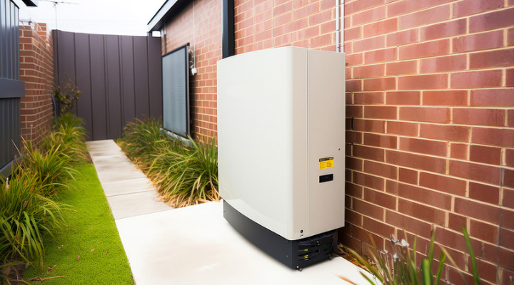 A home battery in someone's backyard