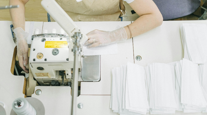 woman sewing in factory